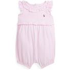 Ralph Lauren Baby Girls Stripe Shortall - Carmel Pink Multi