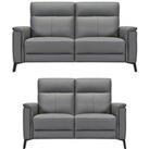 Very Home Bradley 3 + 2 Seater Power Recliner Leather/Faux Leather Sofa Set (Buy & Save!) - Dark