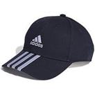 Adidas Sportswear Unisex Baseball 3 Stripe Cotton Cap - Navy/White