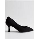 New Look Wide Fit Black Suedette Pointed Stiletto Heel Court Shoes