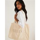 Six Stories Bride Embroidered Tote Bag - Champagne