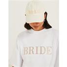 Six Stories Bride Embroidered Cap - Champagne