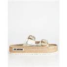 Love Moschino Woven Chunky Double Strap Sandal