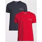 Emporio Armani Bodywear Core Logoband 2 Pack Regular Fit Core T-Shirts - Red/Navy