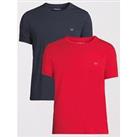 Emporio Armani Bodywear Endurance 2 Pack Regular Fit Core T-Shirts - Red/Navy