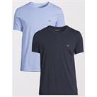 Emporio Armani Bodywear Endurance 2 Pack Regular Fit Core T-Shirts - Blue/Navy