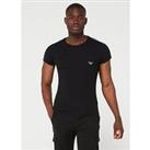Emporio Armani Bodywear Textured Logoband Core Slim Fit T-Shirt - Black