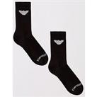 Emporio Armani Bodywear Sporty Sponge 2 Pack Short Socks - Black