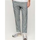 Superdry Drawstring Linen Trousers - Blue