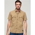 Superdry Military Short Sleeve Shirt - Light Brown