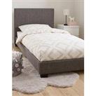 Everyday Riley Fabric Single Bed Frame With Mattress Options (Buy & Save!) - Dark Grey - Bed Fra