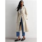 New Look Off White Lightweight Belted Duster Coat