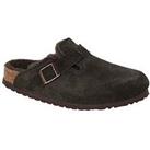 Birkenstock Boston Suede Shearling Wider Fit Clogs - Mocca Brown