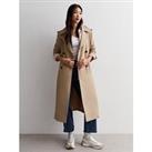New Look Camel Belted Longline Trench Coat