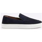 River Island Suede Perforated Casual Loafer - Navy