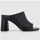 Office Marlowe Leather Mule Heeled Sandal - Black