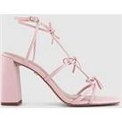 Office Bow Front Henley Heel Sandal - Pale Pink