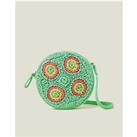Accessorize Girls Crochet Round Cross Body Bag - Green