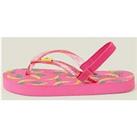 Accessorize Girls Banana Flip Flops - Pink