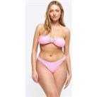 River Island Textured Bandeau Bikini Top - Bright Pink