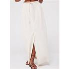 Vero Moda High Waisted Linen Skirt - Cream