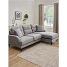 Very Home Victoria Right Hand Fabric 3 Seater Chaise Sofa - Grey - Fsc Certified