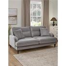 Very Home Victoria 3 Seater Fabric Sofa - Grey - Fsc Certified