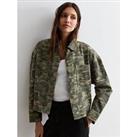 New Look Green Camouflage Cotton Shacket