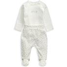 Mamas & Papas Baby Unisex 2 Piece Welcome To The World Bodysuit & Cloud Leggings Set - Grey