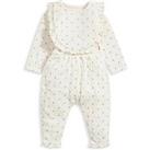 Mamas & Papas Baby Girls 3 Piece Blue Ditsy Outfit - White