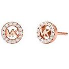 Michael Kors 14K Rose Gold Sterling Silver Logo Stud Earrings