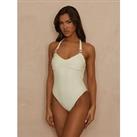 Moda Minx Amour Ruched Swimsuit In Coconut