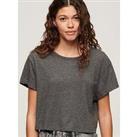 Superdry Slouchy Cropped T-Shirt - Grey
