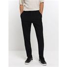 River Island Waffle Formal Trousers - Black