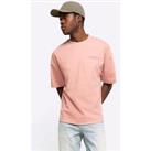 River Island Short Sleeve Regular Fit Luminis Heavy T-Shirt - Pink
