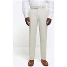 River Island Linen Suit Trouser - Cream