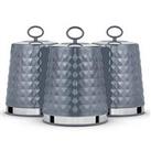 Tower Solitaire Set Of 3 Canisters - Grey