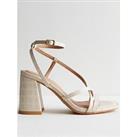 New Look Off White Strappy Block Heel Sandals