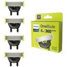 Philips Oneblade 360 Replacement Blades For Face, 4 Pack, Qp440/50