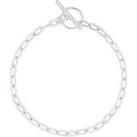 Simply Silver Sterling Silver 925 Polished And Pave T Bar Bracelet