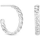 Simply Silver Sterling Silver 925 Chain Link Fine Hoop Earring