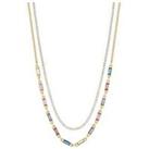 Mood Two Tone Tonal Mix Baguette And Crystal Charm Multipack Choker Necklace - Pack Of 3
