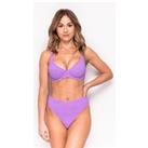 Ivory Rose Unpadded Scrunch Balconette Bikini Top In Purple