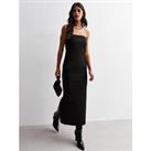 New Look Black Ribbed Jersey Bandeau Midaxi Dress