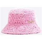 River Island Girls Crochet Lace Bucket Hat - Pink
