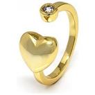 Say It With Adjustable Heart Kiss Ring - Gold