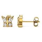 Say It With Kids Cz Butterfly Earrings - Gold