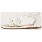 Monsoon Girls Pearly Pearl Sandals - Ivory