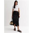 New Look Black Sarong Midi Skirt
