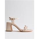 New Look Wide Fit Off White Plaited Block Heel Sandals